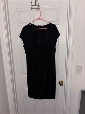 Lane Bryant Black Midi Dress with Twist Detail
